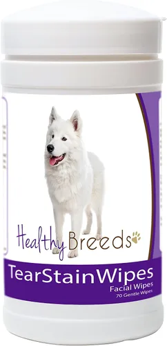 Vista 30 de Healthy Breeds Toallitas quitamanchas de lágrimas para perros para pastor australiano – Más de 100 razas – Limpiador facial de ojos – 70 toallitas