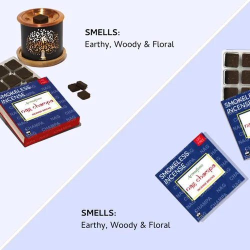 Vista 4 de Ladrillos y quemador de incienso Nag Champa - Super Set