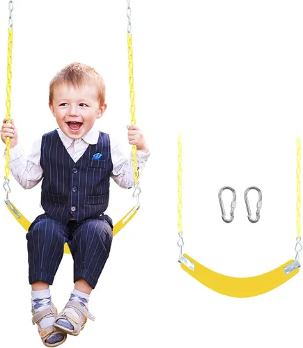Vista 9 de Juego de columpios: paquete de 2 unidades, adecuado para niños y adultos, viene con ganchos y cadenas, perfecto para patio trasero