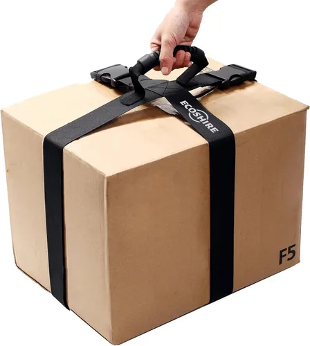 Vista 7 de Correa de transporte con asa, cinturón de mano para mover y levantar cajas pesadas de forma segura, cinturón ajustable, correas de transporte