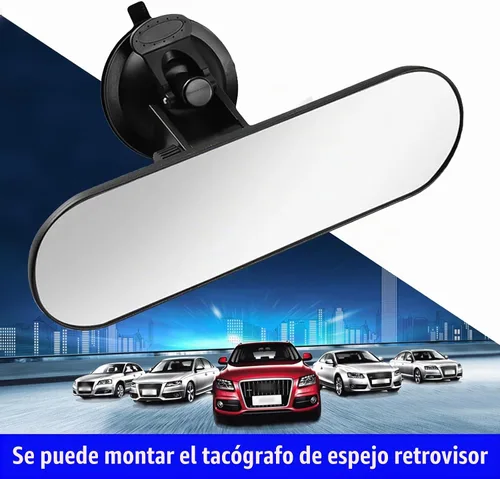 Vista 3 de 1 espejo retrovisor con ventosa, espejo retrovisor HD para automóvil, ABS ajustable antirreflejo, para la mayoría de automóviles, SUV, camiones
