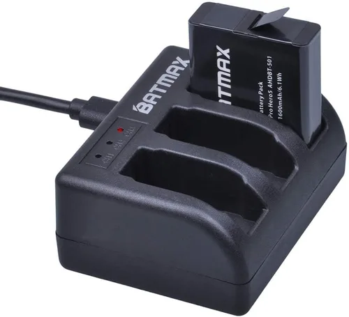Vista 8 de Batmax GoPro Hero 5/6/7/8 Baterías de repuesto (paquete de 3) + cargador USB de 3 ranuras con puerto Tpye C para GoPro Hero 5 Hero 6 Hero 7 Black