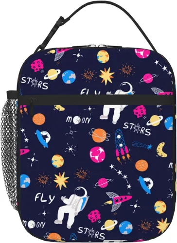 Vista 9 de Bolsa de almuerzo divertida para niños con pelotas deportivas, bolsa reutilizable para baloncesto, fútbol, fútbol americano y béisbol, lonchera