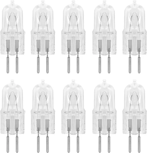 Vista 10 de Paquete de 10 unidades transparentes regulables T4 Q35/GY6.35/CL/120V GY6.35 JCD 35 W 35 W 120 voltios bombilla halógena eléctrica cera fusión