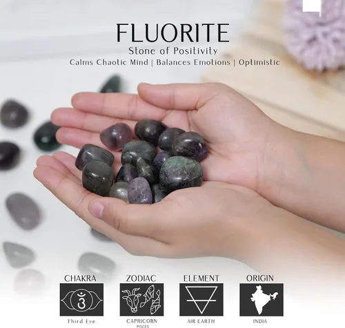 Vista 2 de Cristales curativos de múltiples floritas, piedras y rocas pulidas, moldavita pulida, lunares de cristal, cosas de cristal, piedras energéticas