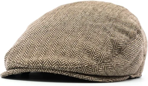 Vista 17 de Gorra plana clásica de retazos de espiga a cuadros Newsboy Ivy Hat