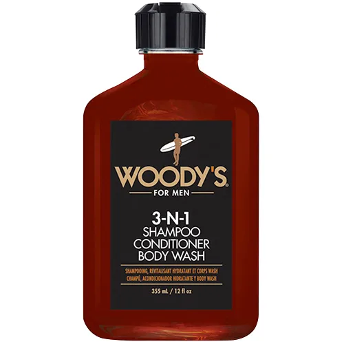 Vista 9 de Woody's Champú, acondicionador y gel de baño 3 en 1 para hombre, tamaño de viaje, limpiador refrescante multiusos esencial de aseo personal, 1.7