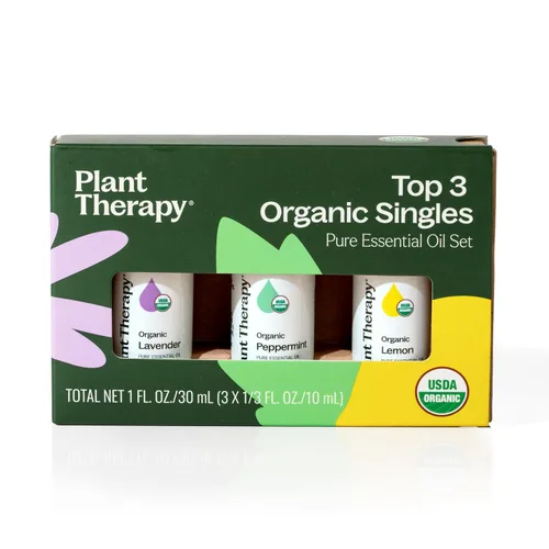 Vista 9 de Plant Therapy Set de los 3 mejores aceites esenciales orgánicos individuales 10 mL (1/3 oz) Limón, Lavanda y Menta 100% aceites esenciales puros