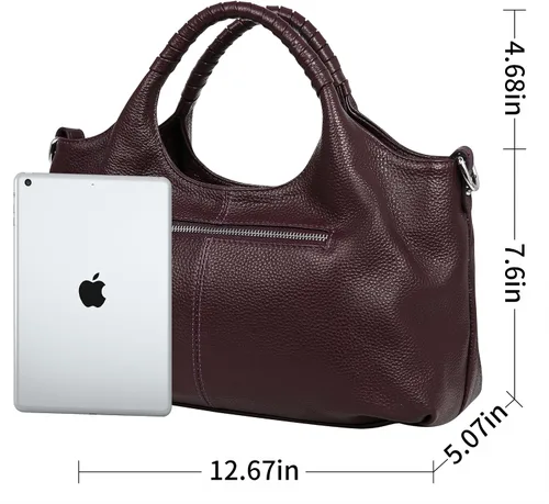 Vista 4 de Iswee Bolsos de hombro de cuero genuino, bolsos y bolsos para mujer, bolso de mano de diseñador cruzado de tamaño mediano