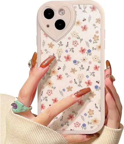 Vista 12 de Lovmooful Funda para iPhone 13 con diseño de oso lindo floral con lente de flor (Bear Flower)