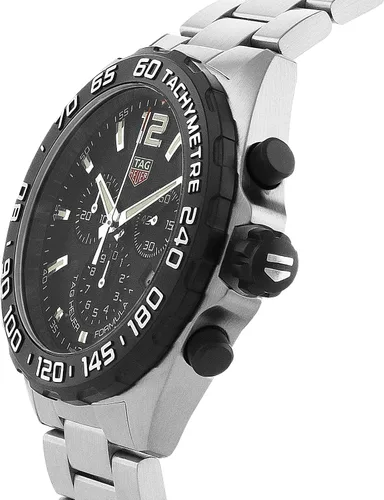 Vista 2 de Tag Heuer Reloj cronógrafo de acero inoxidable Fórmula 1 para hombre, Negro -, Cronógrafo, movimiento de cuarzo