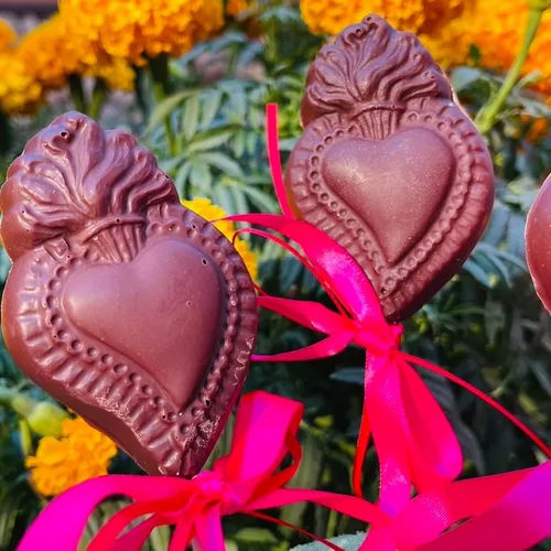 Vista 3 de Molde de chocolate Flaming Heart - Molde para hacer dulces