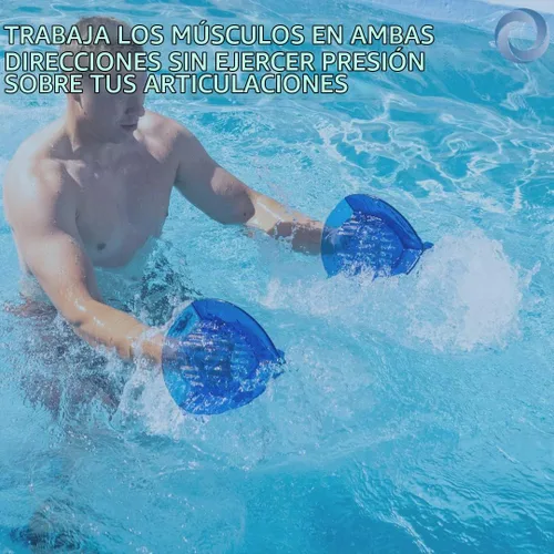 Vista 4 de Total Body Pool Weights for Water Exercise Bundle, Polycarbonate Upper Body Bells & Padded Lower Body Fins, Aqua Therapy, Pool Exercise, Water