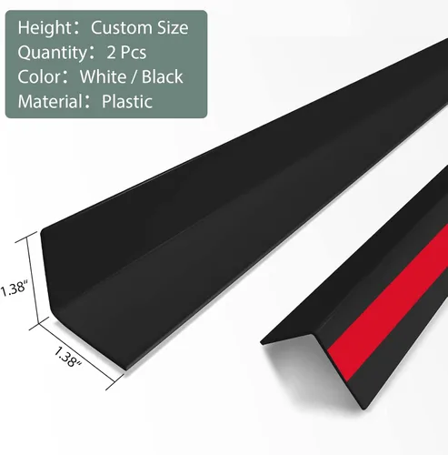 Vista 2 de Yoolax Roller Accessories Bloqueadores de luz Versión ampliada (negro) 100% Blackout, Plastic Light Blockers for Roller Shades, Zebra Blinds