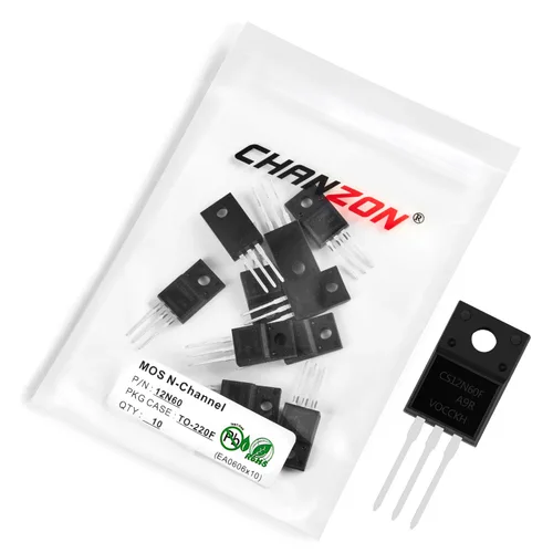 Vista 15 de Chanzon 2N60 TO-220AB NMOS MOS N-Channel Power MOSFET Transistor, alto voltaje y corriente nominal, (paquete de 10 unidades)