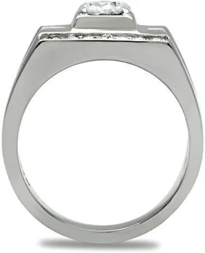 Vista 3 de Anillo Color Plata Para Hombres y Ninos de Acero Inoxidable Linear 9
