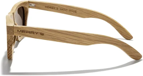 Vista 3 de MERRY'S Gafas de sol polarizadas de madera para hombre 100% UV vintage Eyewear S5140