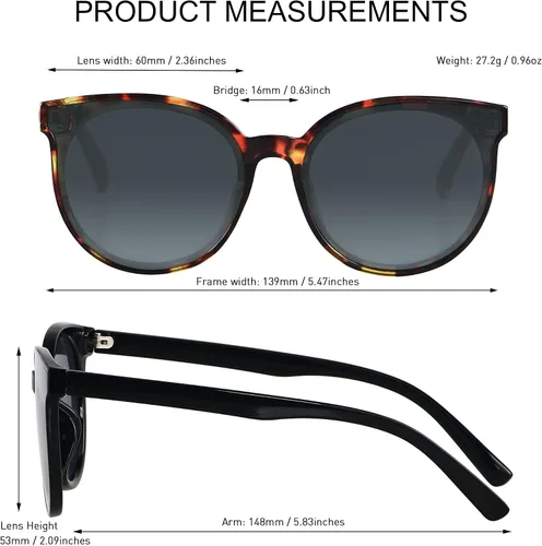 Vista 5 de LYZOIT Gafas de sol redondas para mujer, de moda, vintage, con caras pequeñas, lindas y modernas, para adolescentes y niñas, con parte superior plana