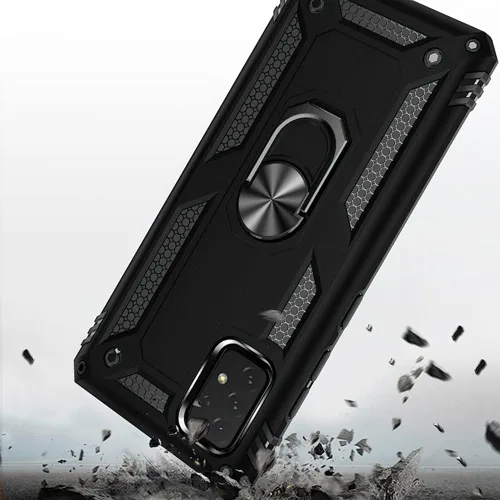 Vista 6 de TJS Funda compatible con Samsung Galaxy A23 5G 4G, con protector de pantalla de vidrio templado, soporte magnético de anillo de metal, protector