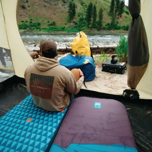Vista 4 de ust Fillmatic - Colchoneta de dormir autoinflable con colchón de espuma, válvula reversible de inflado/desinflado y bolsa de transporte para tienda