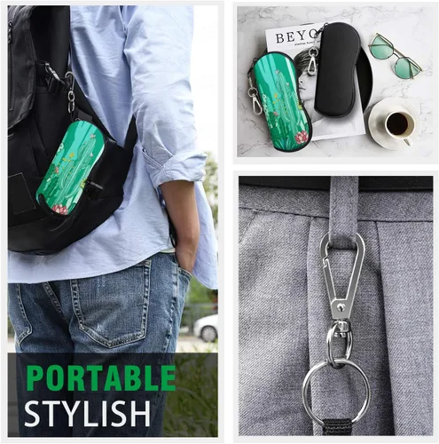 Vista 8 de MoKo Estuche suave para lentes de sol, paquete de 2, estuche de neopreno portátil ultraligero con cremallera para gafas, caja de seguridad
