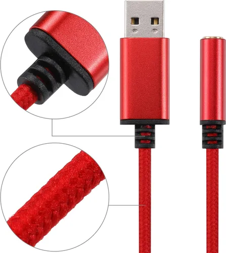 Vista 2 de Adaptador de audio USB a conector de auriculares de 0.138 in, compatible con USB a TRRS 4 polos 3.5 puertos auxiliares, tarjeta de sonido estéreo