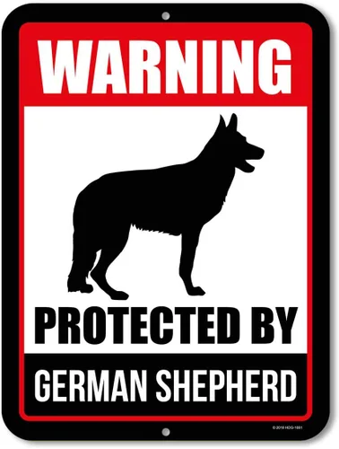 Vista 6 de Honey Dew Gifts, Señal de aluminio de metal con advertencia protegida por boxer, Beware of Dog, 9 x 12 pulgadas, HDG-1062