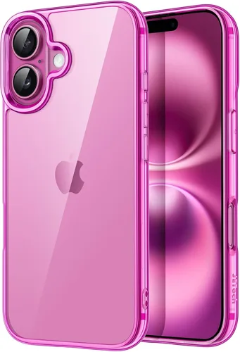 Vista 7 de JETech Funda para iPhone 16, antiamarilleo, color negro Shockproof Protection, Scratch Resistant Hard PC Back, Durable Transparent TPU Bumper