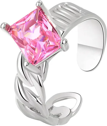 Vista 28 de Anillo de plata 925, anillos de plata ajustables para mujer, anillos de pulgar abiertos, anillos de circonio, anillos ajustables, anillos abiertos