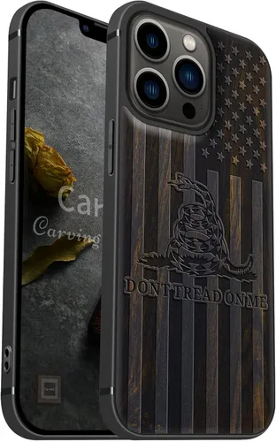 Vista 13 de Carveit Funda magnética de madera para iPhone 13 [madera natural y TPU suave] Funda protectora de madera única a prueba de golpes compatible