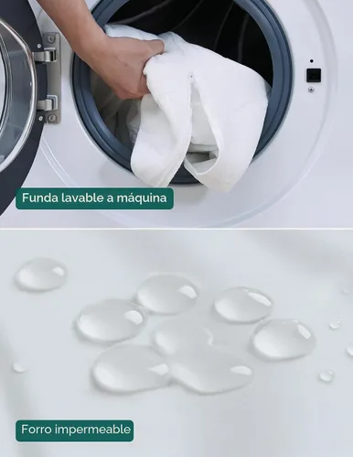 Vista 4 de BABELIO Colchón transpirable para cuna, de doble cara, espuma viscoelástica, impermeable, funda extraíble y lavable a máquina, para niños pequeños