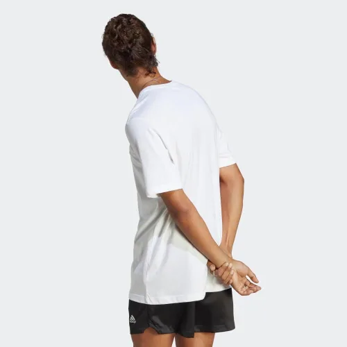 Vista 3 de adidas Camiseta Essentials con logotipo pequeño bordado para hombre