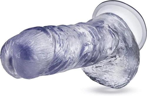 Vista 5 de Blush B Yours Plus Hearty n' Hefty - Consolador de silicona con bolas, pene realista de 1.75 pulgadas de ancho, ventosa, compatible con junta