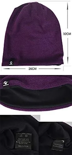 Vista 4 de VECRY Gorro holgado para hombre, gorro de punto de calavera, largo, holgado, hip-hop, invierno, verano, B305