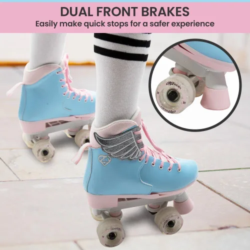 Vista 5 de Circle Society - Patines clásicos para niños (ajustables, para interiores y exteriores)