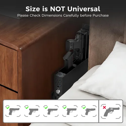 Vista 3 de Caja Fuerte para Pistola de Automóvil para Vehículo - Caja Fuerte para Pistola de Expulsión Hacia Arriba con Huella Dactilar y Teclado, Compatible