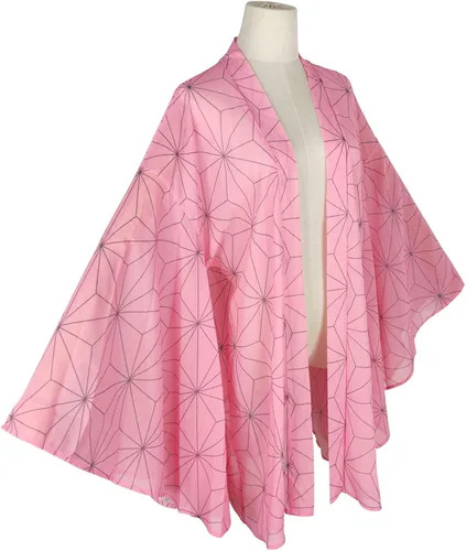 Vista 3 de Kimono de Demon Slayer para mujer capa Nezuko Shinobu Tanjiro para cosplay cárdigan de gasa