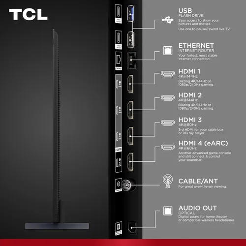 Vista 15 de TCL Smart TV Q65 QLED 4K UHD de 98 pulgadas con Google TV (98Q651G, modelo 2024) Dolby Vision, Dolby Atmos, HDR Pro+, Game Accelerator Gaming