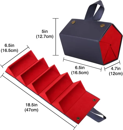 Vista 7 de MoKo - Organizador de gafas de sol con 5 ranuras, estuche de viaje para gafas de sol portátil, estuche de almacenamiento para mujeres y hombres