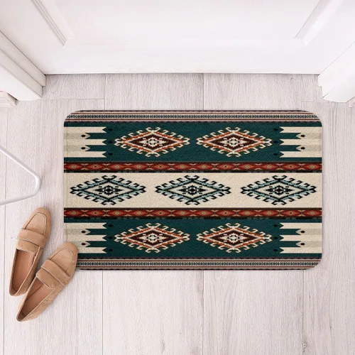 Vista 14 de Feelyou Aztec Bathroom Rugs Aztec Southwestern Printed Bath Mats for Bathroom Bohemian Bath Rugs for Shower Tub Cowboy Cowgirl Bathroom Accossories