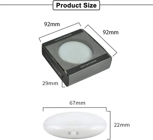 Vista 6 de Boigoo Bolso de mano con luz de hombro, luz nocturna, sensor táctil automático, Blanco