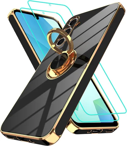 Vista 278 de Funda para Motorola Moto G 5G 2024: Funda Moto G Play 5G 2024 con 2 piezas de protectores de pantalla, soporte de anillo de rotación de 360°