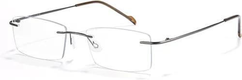 Vista 8 de Cyxus Pure Titanium Rimless Blue Light Glasses for Men, Computer Eyewear Negro