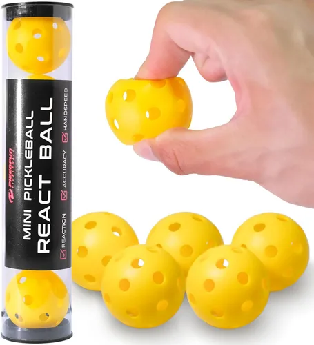 Vista 7 de PIKKOFUN React Mini Pickleball Balls - 5 Pack Quiet Training Balls for Improve Hand Speed, Paddle Control and Accuracy