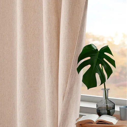 Vista 9 de HOMIDATE Paneles de Cortinas de Lino de Linaza de 63 Pulgadas - Juego Natural de 2, Cortinas Ligeras para Ventanas, Cortinas de Lino de Algodón