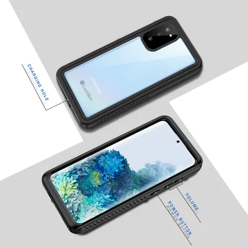 Vista 7 de Lanhiem Funda para Samsung Galaxy S20 (No para Plus o Ultra), IP68 Impermeable a Prueba de Polvo con Protector de Pantalla Integrado, Funda