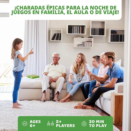 Vista 2 de Clever Fox Play Juego Épico de Charadas para Niños de 6 años en adelante – 200 Tarjetas de Actuar y Explicar con Ilustraciones y Temporizador