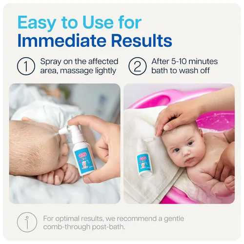 Vista 3 de NAVEH PHARMA Limpiador de tapa de cuna para bebés y niños Tratamiento de tapa de cuna 100% natural Spray y lavado sin fregar Mejor que