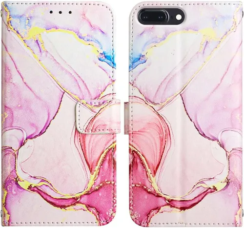 Vista 2 de Funda compatible con iPod Touch 7 tipo cartera para mujer, Touch 6 con tarjetero de piel de lujo con función atril, funda protectora para iPod Touch