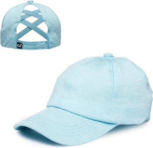 Vista 109 de Funky Junque - Sombrero de cola de caballo para mujer, gorra de béisbol con ajuste ajustable y cola de caballo alta cruzada para uso diario Paquete